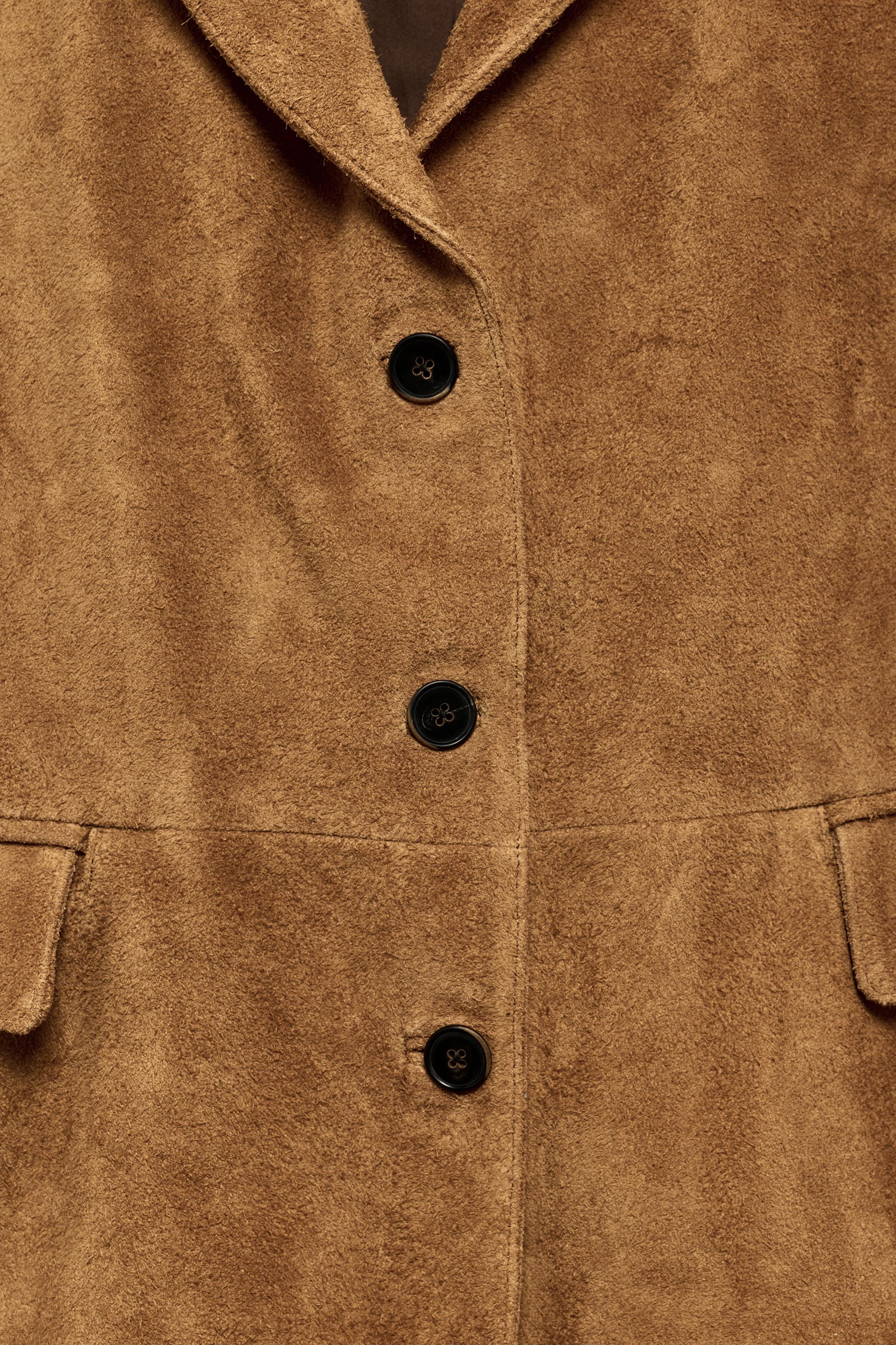 ZW COLLECTION 100% SUEDE LEATHER OVERSIZED JACKET